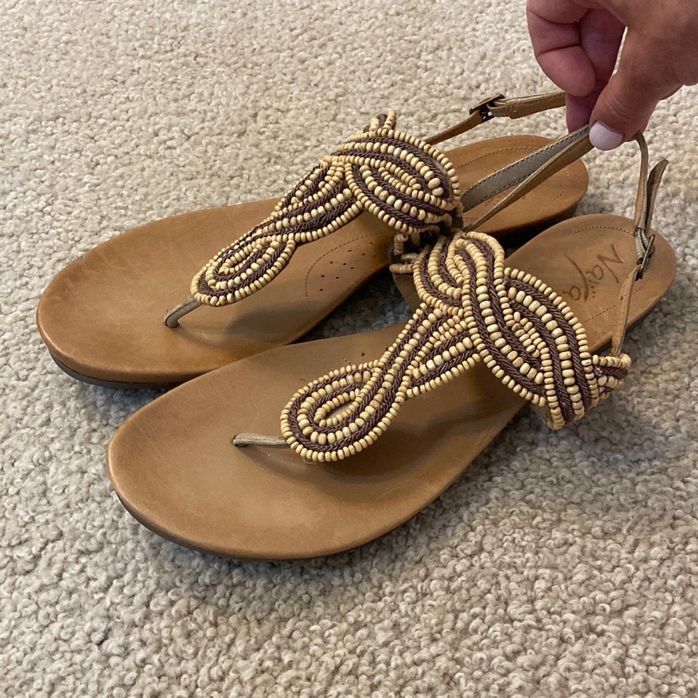 Naya Crane leather beaded sandals size 12 like new